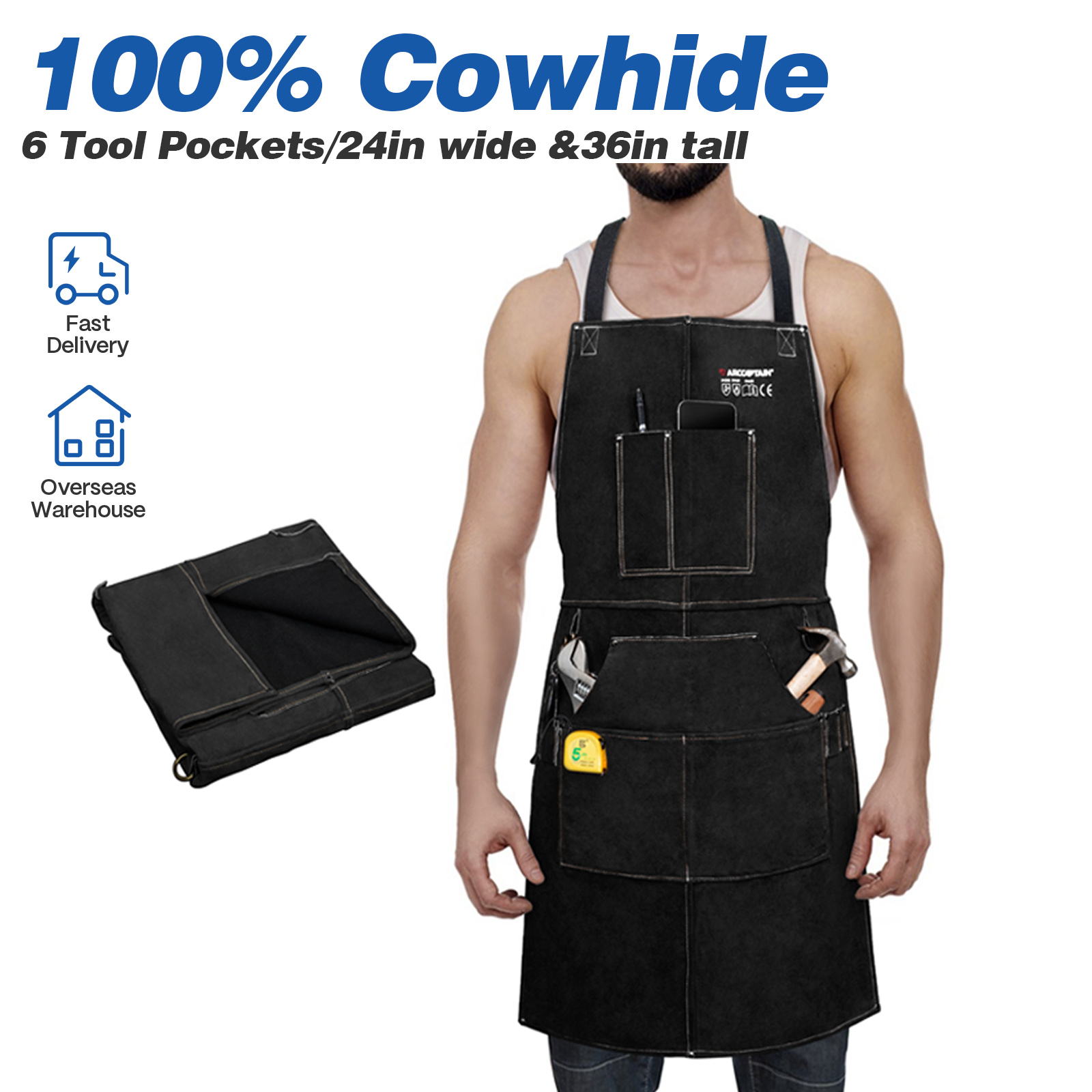 Leather Work Organiser - ARCCAPTAIN Leather Welding Work Apron Heat