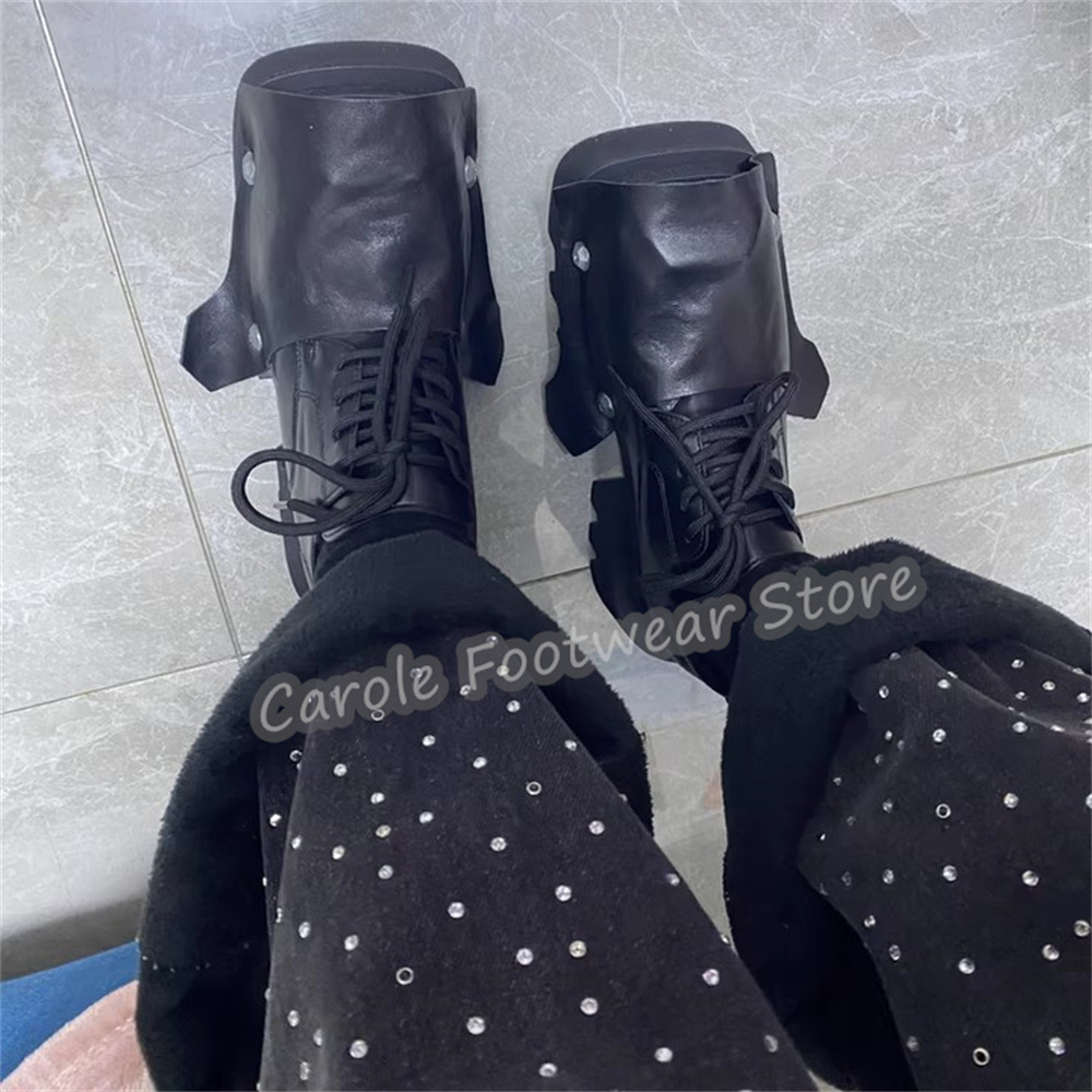 Fashion Square Toe Chunky Bott - Leatherwork Rivets recension och pris