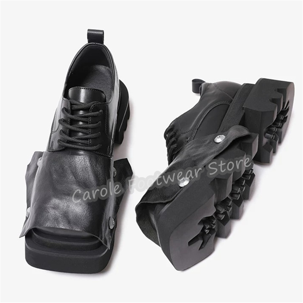 Fashion Square Toe Chunky Bott - Leatherwork Rivets recension och pris