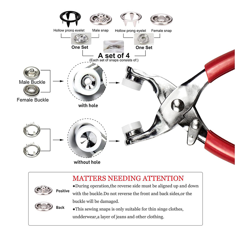 100 Sets Snap Pliers Automatic - Snap Fastener Setter recension och pris