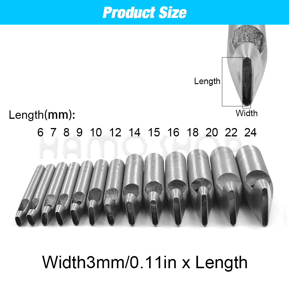 2mm/3mm Width Leather Oval Sha - Leatherwork Hole Punch recension och pris